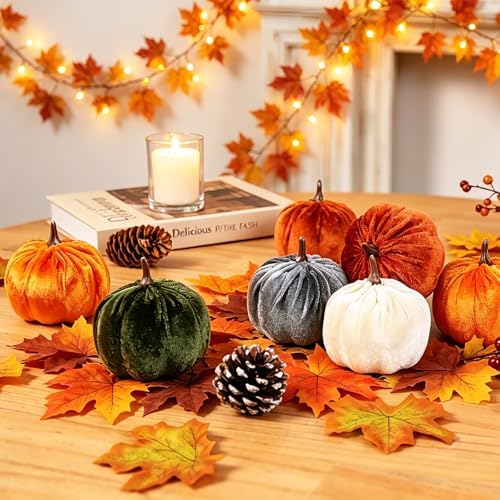15PCS Fall Pumpkins for Indoor Autume Thanksgiving Home Decor, alternate view 5