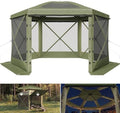 15x15ft Pop-Up Canopy Tent with Removable Top, Screen Gazebo, Green in 15x15ft in Green