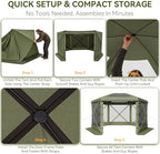 15x15ft Pop-Up Canopy Tent with Removable Top, Screen Gazebo, Green in 15x15ft in Green, alternate view 6