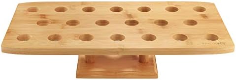 16.3 Inch Natural Bamboo Wide Oblong Food Cone Display Tamaki Stand for Restaurants, Catered Events, Party or