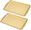 16.3" x 11" Gold Serving Trays Set of 2, Stainless Steel in Gold-40x28cm