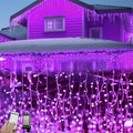 16.5ft 192 LED Halloween Icicle Lights Outdoor, Icicle Christmas Lights with Remote, 8 Modes Twinkle Curtain