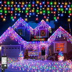 16.5FT 200 LED Icicle Lights for Outside, Multicolor Christmas Lights