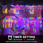 16.5FT 200 LED Icicle Lights for Outside, Multicolor Christmas Lights, alternate view 3