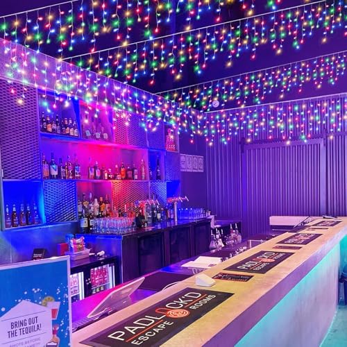 16.5FT 200 LED Icicle Lights for Outside, Multicolor Christmas Lights, alternate view 6