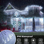 16.5FT 200 LED Icicle Lights for Outside, White Christmas Lights Outdoor, alternate view 4