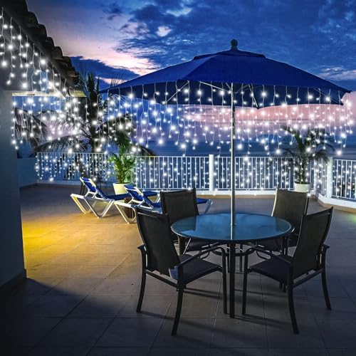 16.5FT 200 LED Icicle Lights for Outside, White Christmas Lights Outdoor, alternate view 6