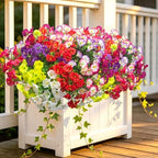 16 Bundles Artificial Flowers for Outdoors Fake Plants Outside Decoration, Morning Glory UV Resistant Realistic, alternate