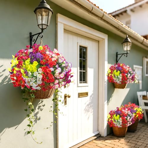 16 Bundles Artificial Flowers for Outdoors Fake Plants Outside Decoration, Morning Glory UV Resistant Realistic, alternate