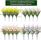 16 Bundles Artificial Flowers for Outdoors Fake Plants Outside Decoration, Morning Glory UV Resistant Realistic, alternate
