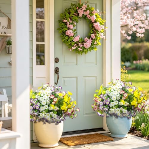 16 Bundles Artificial Flowers for Outdoors Fake Plants Outside Decoration, Morning Glory UV Resistant Realistic, alternate