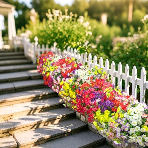 16 Bundles Artificial Flowers for Outdoors Fake Plants Outside Decoration, Morning Glory UV Resistant Realistic, alternate