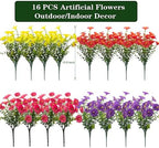16 Bundles Artificial Flowers for Outdoors Fake Plants Outside Decoration, Morning Glory UV Resistant Realistic, alternate