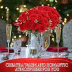 16 Bundles Artificial Peonies Flowers, Bright Red in Bright Red, alternate view 5