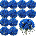 16 Bundles Artificial Peonies Flowers, Royal Blue in Royal Blue