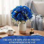 16 Bundles Artificial Peonies Flowers, Royal Blue in Royal Blue, alternate view 4