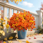 16 Bundles UV Resistant Artificial Fall Flowers Faux Mums for Outdoors in Yellow Orange, alternate view 5