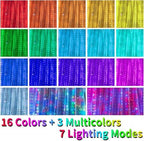 16 Colors Changing Curtain Lights - 400 LED 14.8 X 9.8 FT Fairy String, 7 Modes Twinkle with Remote, Backdrop, alternate view