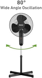 16" Digital Stand Fan, 80° Oscillation, 3 Speeds, 3 Modes, 7.5 Hour Timer, Adjustable Height, 30° Adjustable, alternate view