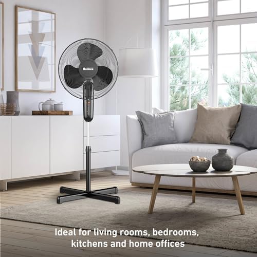 16" Digital Stand Fan, 80° Oscillation, 3 Speeds, 3 Modes, 7.5 Hour Timer, Adjustable Height, 30° Adjustable, alternate view