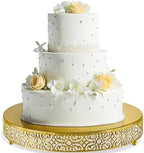 16 Inch Cake Stand, Metal Round Cake Stands Set with Modern Design White Dessert Display Cupcake Stands Plates