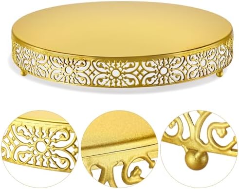 16 Inch Cake Stand, Metal Round Cake Stands Set with Modern Design White Dessert Display Cupcake Stands Plates, alternate