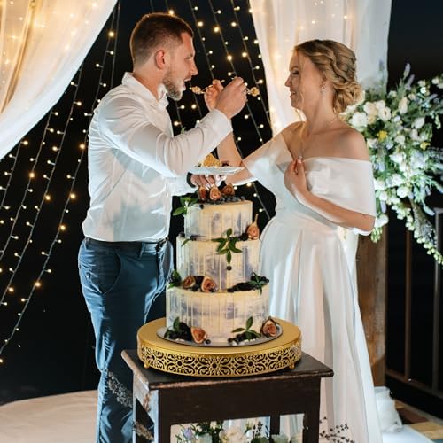 16 Inch Cake Stand, Metal Round Cake Stands Set with Modern Design White Dessert Display Cupcake Stands Plates, alternate