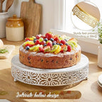 16 Inch Cake Stand Round Metal Cupcake in Silver, alternate view 4