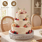 16 Inch Cake Stand Round Metal Cupcake in Silver, alternate view 5