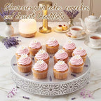 16 Inch Cake Stand Round Metal Cupcake in Silver, alternate view 6
