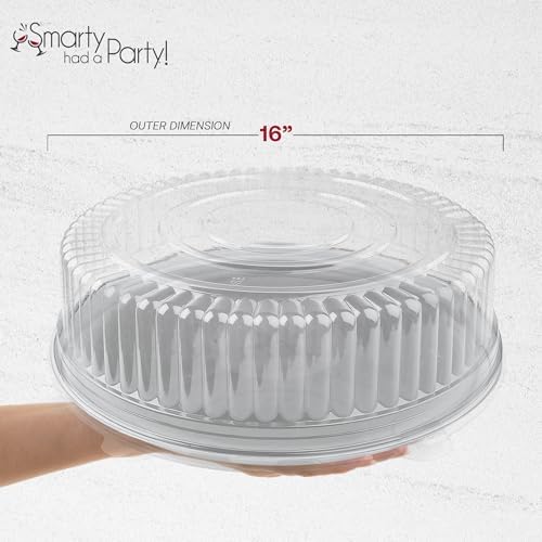 16 Inch Clear Round Plastic Dome Lids for Catering Trays & Platters, 25 Pk in 16" in Clear, alternate view 3