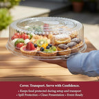 16 Inch Clear Round Plastic Dome Lids for Catering Trays & Platters, 25 Pk in 16" in Clear, alternate view 4