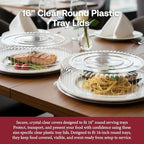16 Inch Clear Round Plastic Dome Lids for Catering Trays & Platters, 25 Pk in 16" in Clear, alternate view 5