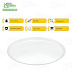 16 inch Clear Round Plastic Serving Tray - Disposable Platter with Elegant Textured Design for Appetizers, alternate view 3