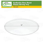 16 inch Clear Round Plastic Serving Tray - Disposable Platter with Elegant Textured Design for Appetizers, alternate view 4