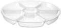 16 inch Clear Round Plastic Tray with 7 Compartments - Disposable Sectioned Serving Platter for Veggie Trays