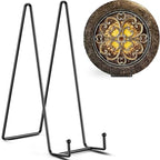 16 Inch Heavy Duty Plate Stand (2 Pack) - Metal Display Easel for Large Plates, Picture Frames, Signs, Posters