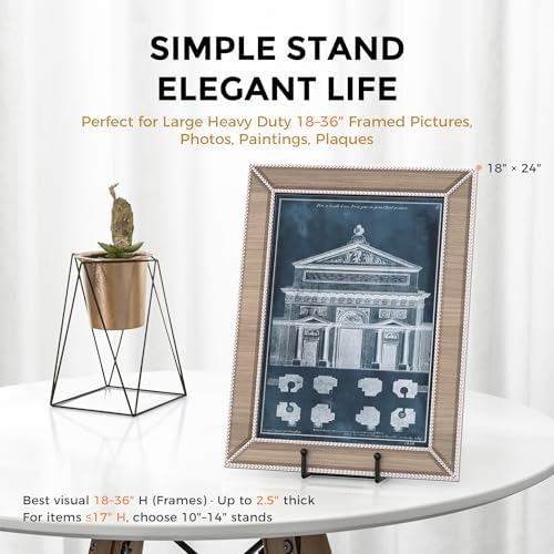 16 Inch Heavy Duty Plate Stand (2 Pack) - Metal Display Easel for Large Plates, Picture Frames, Signs, Posters, alternate