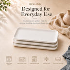 16 Inch Large Serving Platter Set of 3, White Porcelain Platters for Serving Food - Rectangular Serving Trays, alternate view
