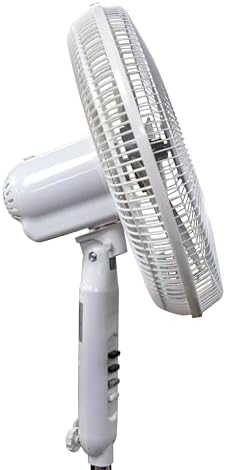 16 Inch Oscillating Pedestal Fan, White, 3 Speeds, Adjustable Height, Push Buttons, Quiet - Electric Cooling Fan, alternate