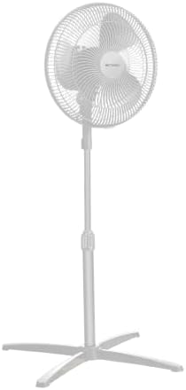 16-inch Oscillating Pedestal Fan with Precision 3-Speed Wind Control and Adjustable Tilt and Height, White in, alternate view