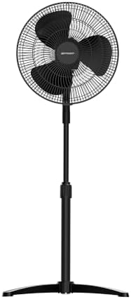 16-inch Oscillating Pedestal Fan with Precision 3-Speed Wind Control and Adjustable Tilt and Height, Black in