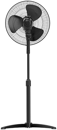 16-inch Oscillating Pedestal Fan with Precision 3-Speed Wind Control and Adjustable Tilt and Height, Black in, alternate view