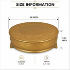 16 inch Round Gold Wedding Cake Stand in Gold, alternate view 2