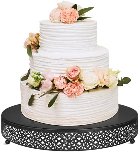 16 Inch Round Wedding Cake Stand for Cupcakes & Desserts, Black in Black
