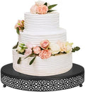 16 Inch Round Wedding Cake Stand for Cupcakes & Desserts, Black in Black