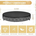 16 Inch Round Wedding Cake Stand for Cupcakes & Desserts, Black in Black, alternate view 2