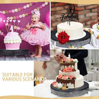 16 Inch Round Wedding Cake Stand for Cupcakes & Desserts, Black in Black, alternate view 4