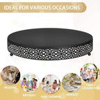16 Inch Round Wedding Cake Stand for Cupcakes & Desserts, Black in Black, alternate view 6