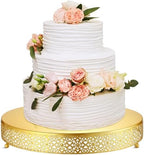 16 Inch Round Wedding Cake Stand for Cupcakes & Desserts, Gold in Gold